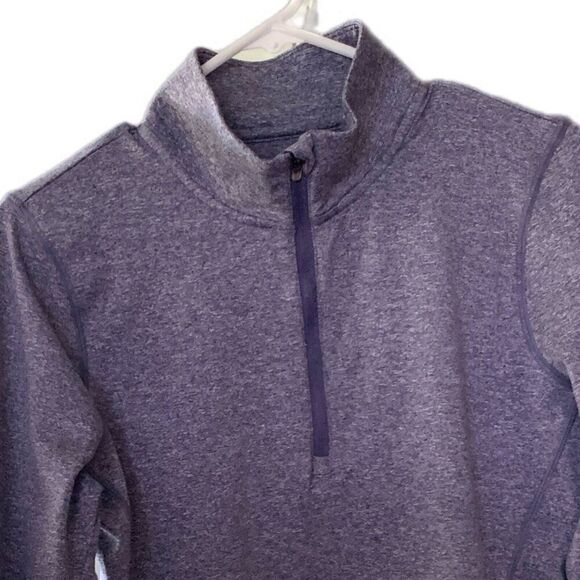 Reebok Jacket Women S Athletic Quarter Zip Stretch Pull Over Purple Grey Nylon - Picture 10 of 14